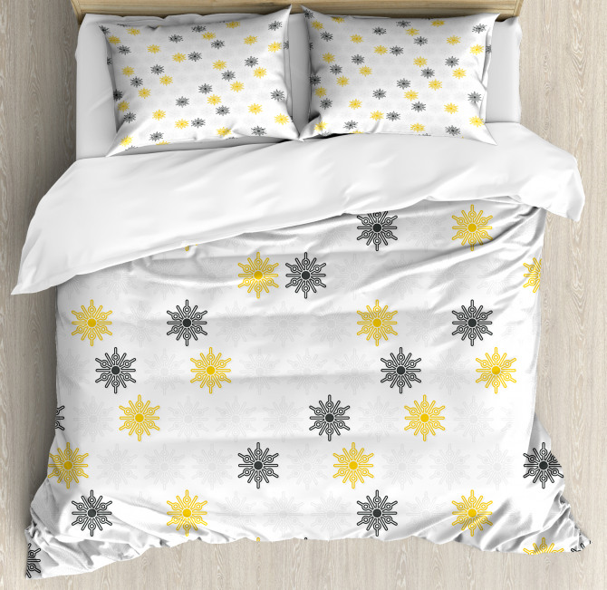Sun Flowers Dots Duvet Cover Set