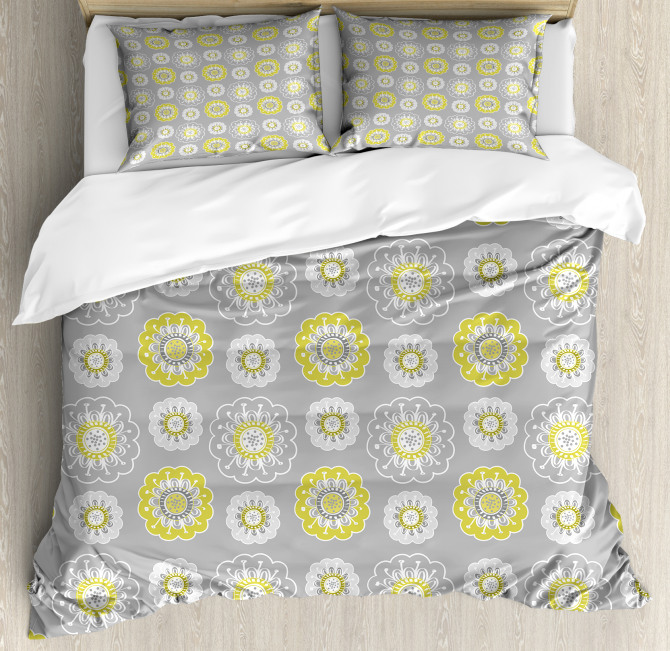 Flowers Swirls Duvet Cover Set