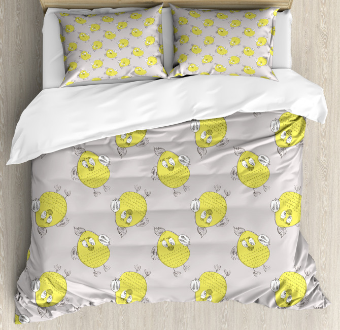 Cartoon Hipster Duvet Cover Set