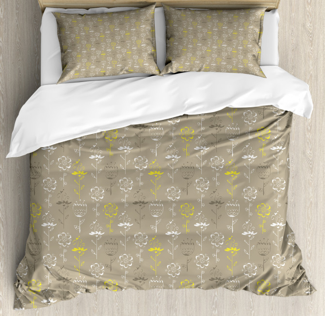 Flowers Butterfly Duvet Cover Set