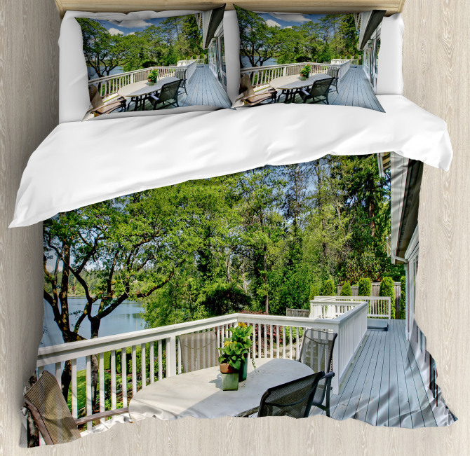 Home Patio Balcony Lake Duvet Cover Set