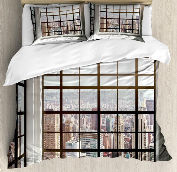 Urban Modern City View Duvet Cover Set
