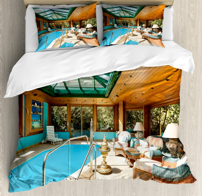 Large Indoor Pool Duvet Cover Set