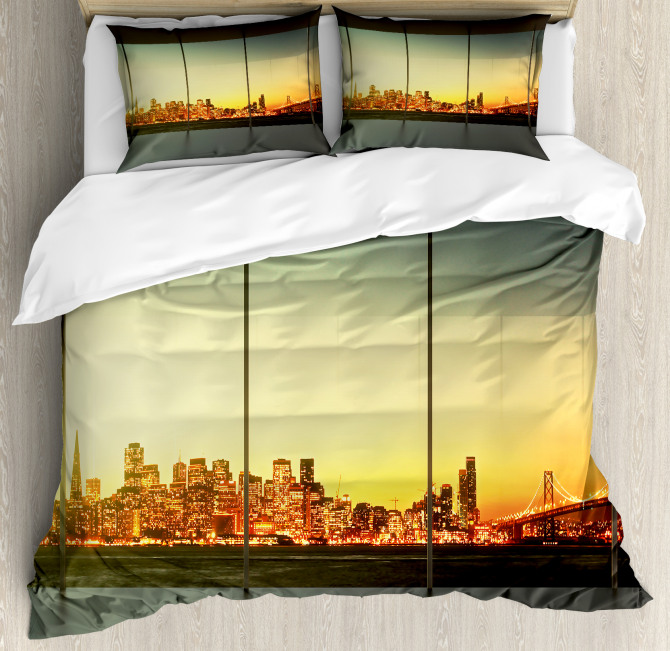 Empty Office Sunset View Duvet Cover Set