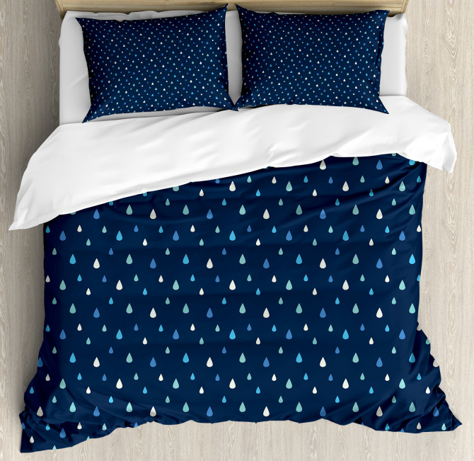 Indigo Rain Drops Duvet Cover Set
