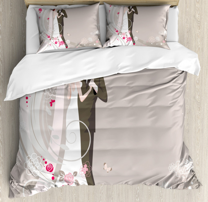 Ceremony Bride Groom Duvet Cover Set