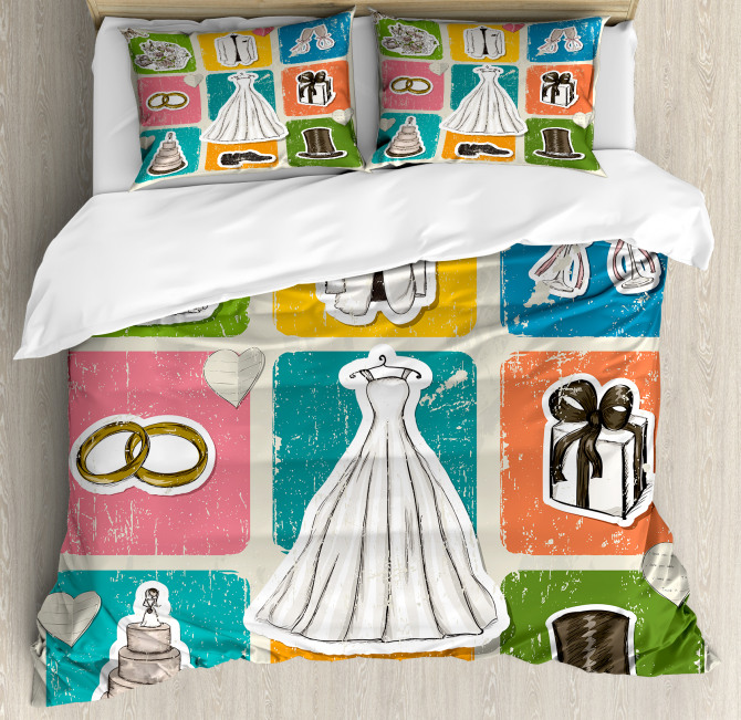 Wedding Theme Poster Duvet Cover Set