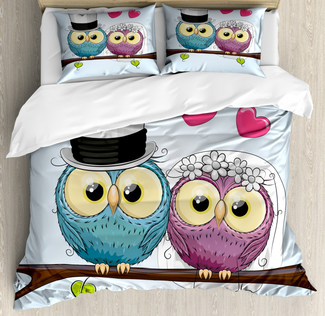 Cartoon Married Couple Fun Duvet Cover Set