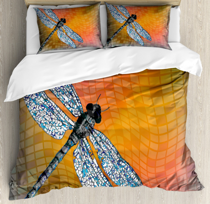 Drangonfly Digital Theme Duvet Cover Set