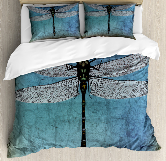 Dragonfly Bug Turquoise Duvet Cover Set