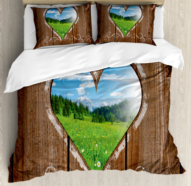 Farm House Chalk Heart Duvet Cover Set
