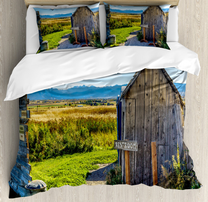 Farm Village Rustic Duvet Cover Set
