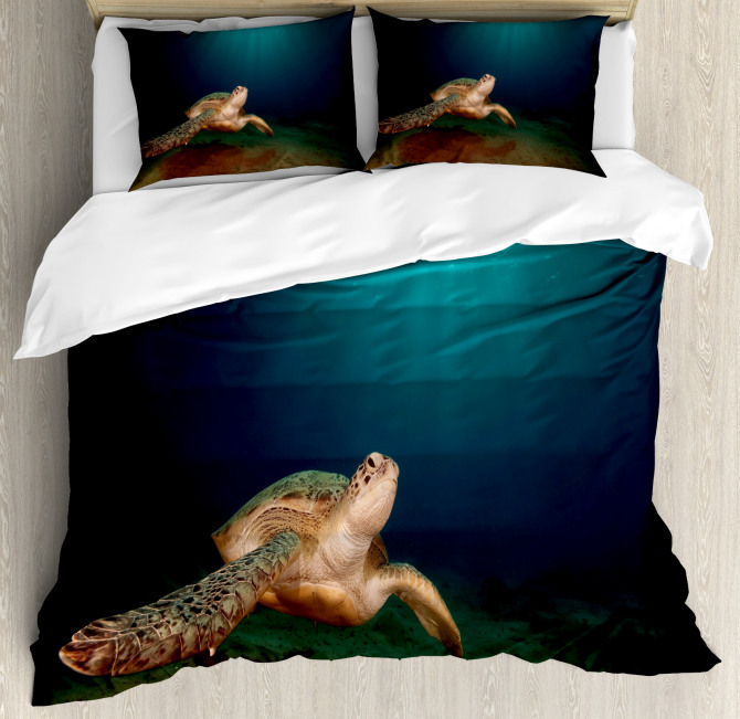 Green Turtle Sunbeam Duvet Cover Set
