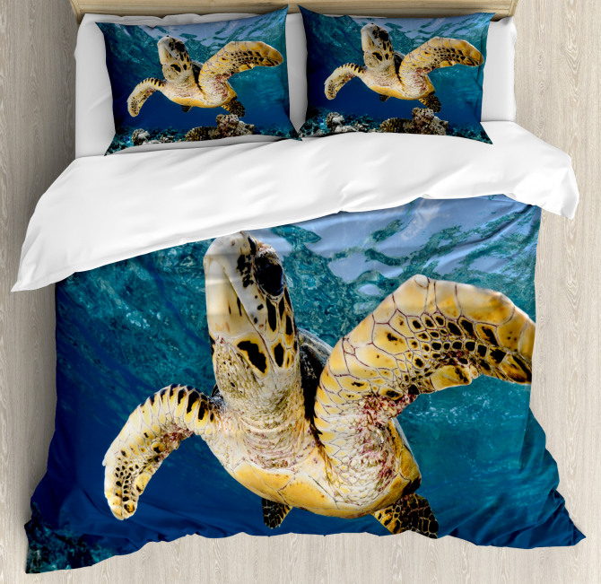 Hawksbill Sea Turtle Duvet Cover Set