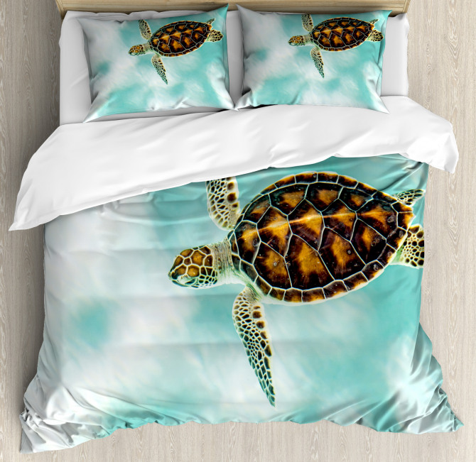 Cute Endangered Baby Turtle Duvet Cover Set