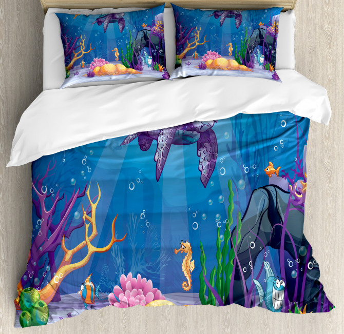 Underwater World Cartoon Duvet Cover Set