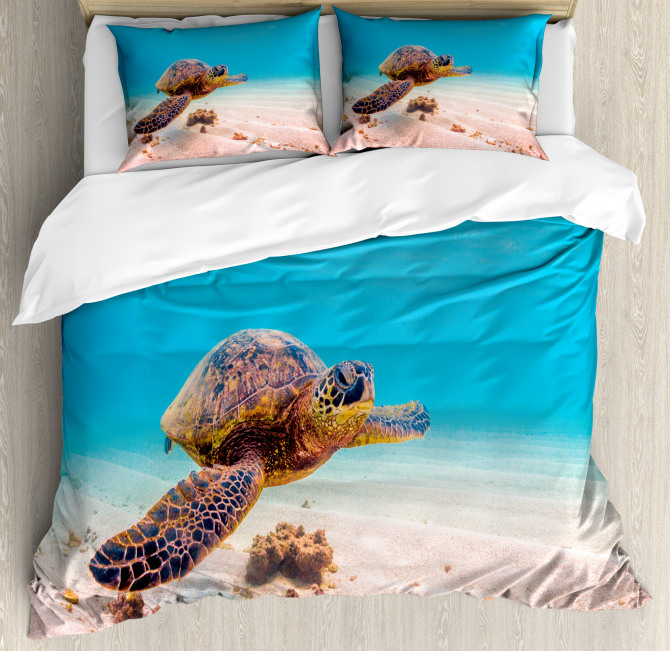 Sea Turtle Underwater Duvet Cover Set