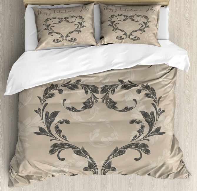 Valentine's Day Taupe Duvet Cover Set