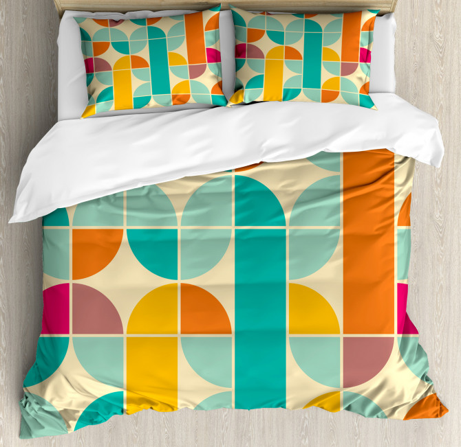Funky Artsy Mosaic Forms Duvet Cover Set