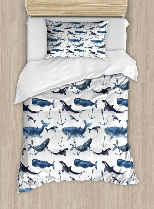 Orcas And Blue Whales Duvet Cover Set Nev 55191 S Jpg