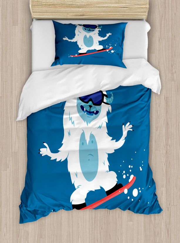 Yeti Snowboard Winter Duvet Cover Set