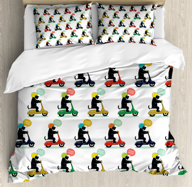 Dog On The Scooter Duvet Cover Set Nev 70494 Jpg