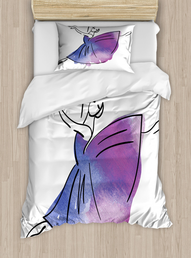 Doodle Style Ballerina Icon Duvet Cover Set Nev 71167 S Jpg