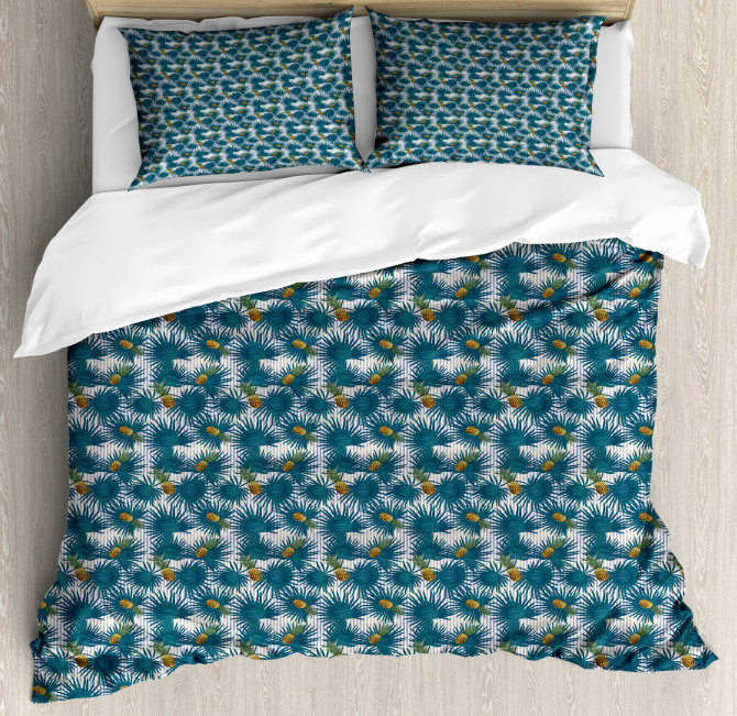 Pineapples Palm Leaf Duvet Cover Set Nev 71434 Jpg