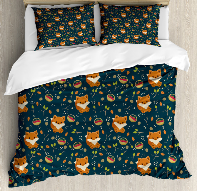 Fox Basket Of Raspberry Duvet Cover Set Nev 73973 Jpg