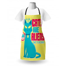 Cats are Aliens Cartoon Apron