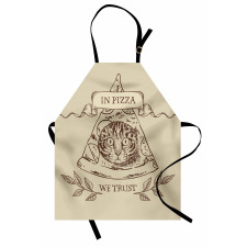 Cat Face in Pizza We Trust Apron