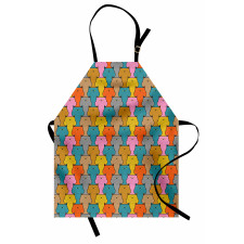 Colorful Grumpy Face Cats Apron