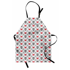 Skulls Red Hearts Apron