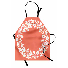 Monochrome Botany Wreath Apron