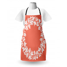 Monochrome Botany Wreath Apron