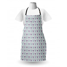 Floral Damask Skulls Apron