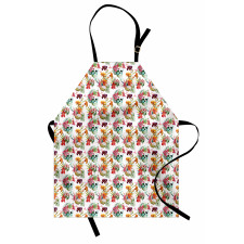 Lilies Blossoms Skull Apron