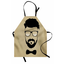 Hipster Boy Silhouette Apron