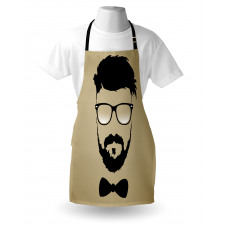 Hipster Boy Silhouette Apron