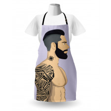 Muscular Boy with Tattoos Apron