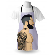 Muscular Boy with Tattoos Apron