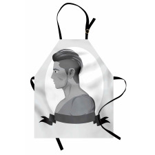 Greyscale Beardless Boy Apron