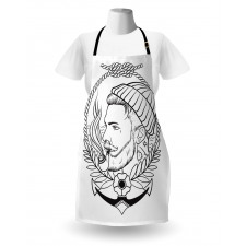 Outline Sailor with Pipe Apron