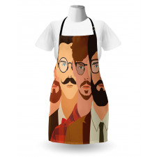 Male Hipster Characters Apron