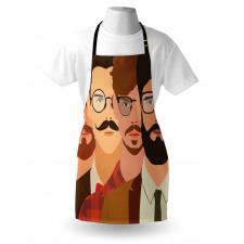 Male Hipster Characters Apron