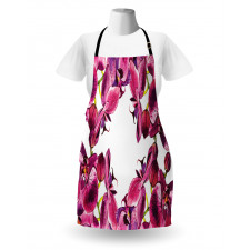 Fresh Spring Orchids Art Apron