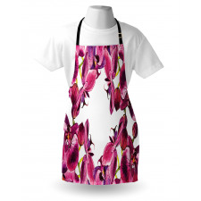 Fresh Spring Orchids Art Apron