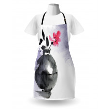 Watercolor Coral Vase Orchid Apron