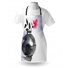 Watercolor Coral Vase Orchid Apron