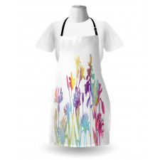 Colorful Ombre Floral Art Apron